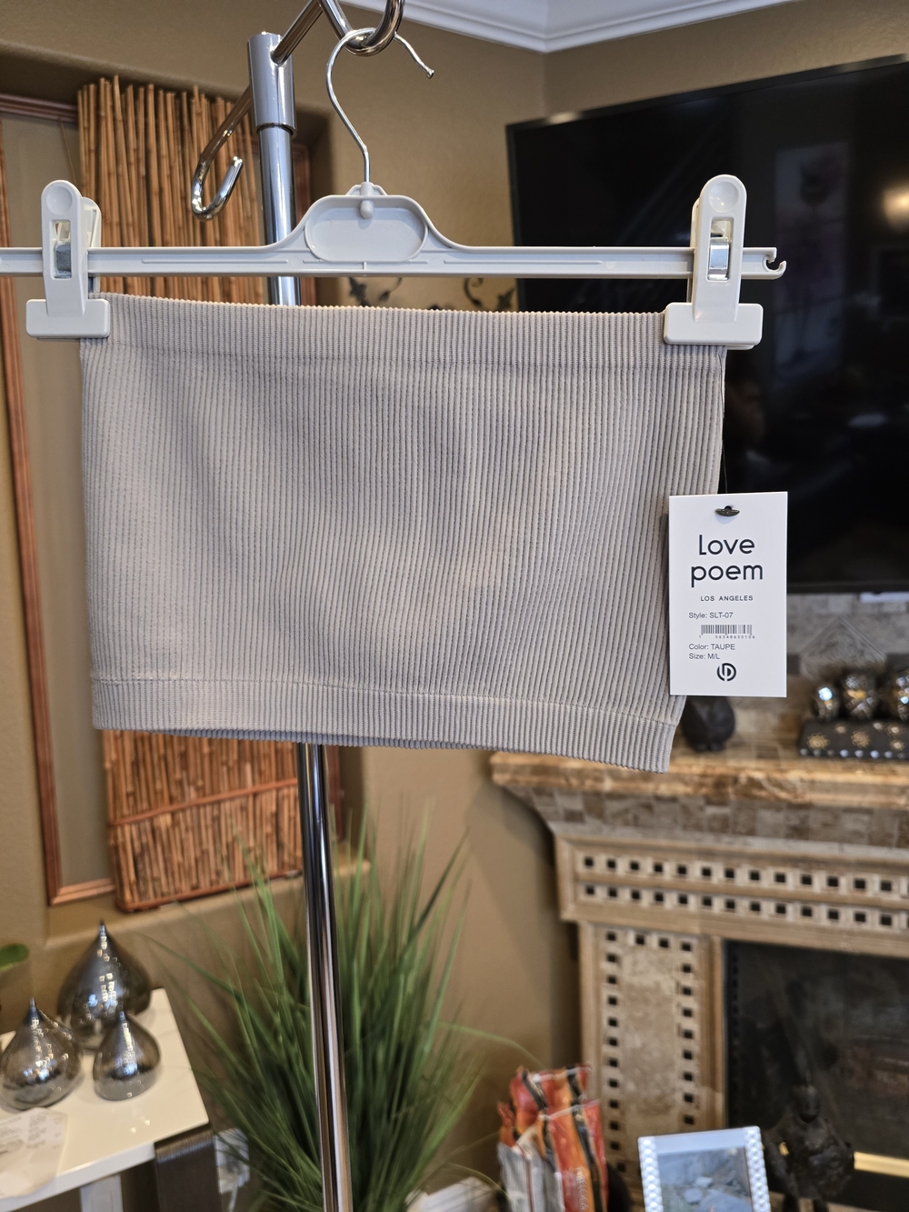 Love Poem Ribbed Tube Top in Taupe